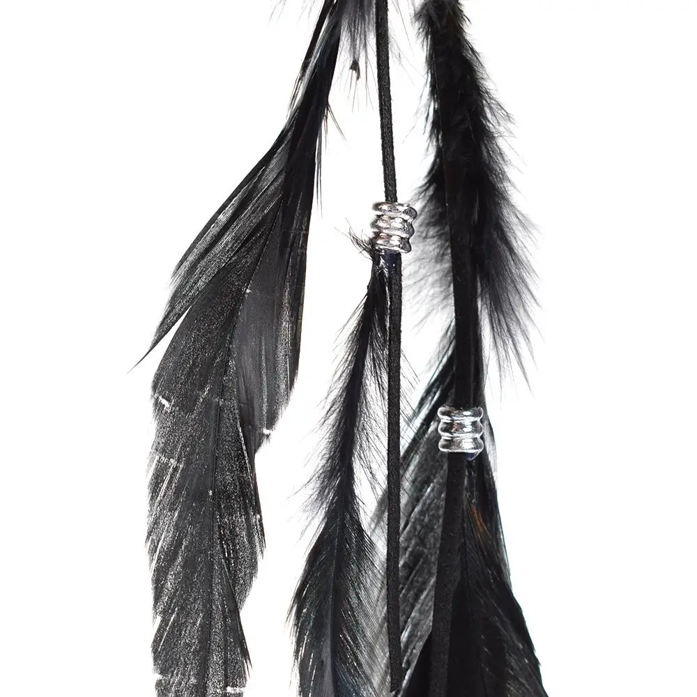 Women Feather Bb Clip Headband Scrunchies Headdress Tribal Hair Rope Headpieces 2021 New Fashion Headwear Retro Hair Accessories