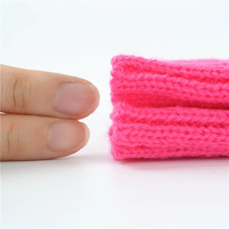 New Women Fingerless Gloves Arm Warmers Goth Knitted Kawaii Work Gloves Ankle Wrist Sleeves Harajuku Anime Cosplay Accessories