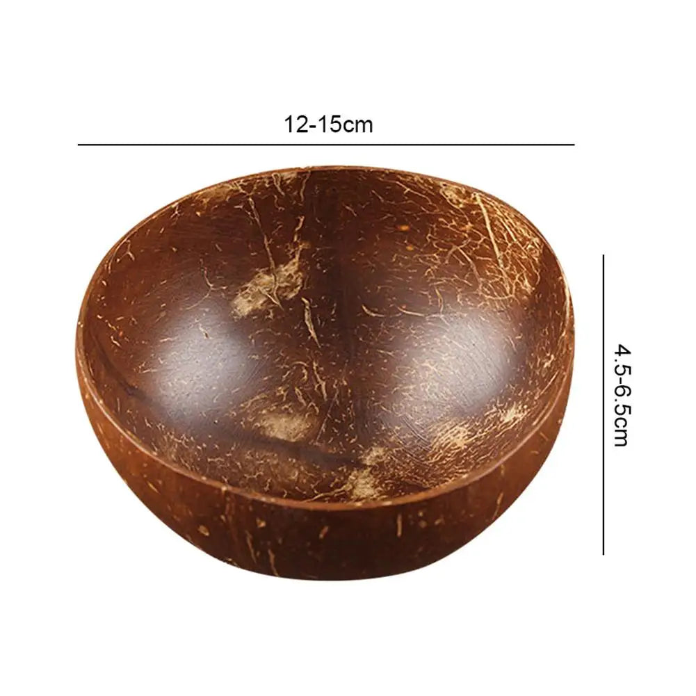 Creative Natural Coconut Wood Bowl Eco Friendly Coconut Shell Fruit Salad Noodles Rice Ice Cream Wood Bowl Art Crafts Decoration