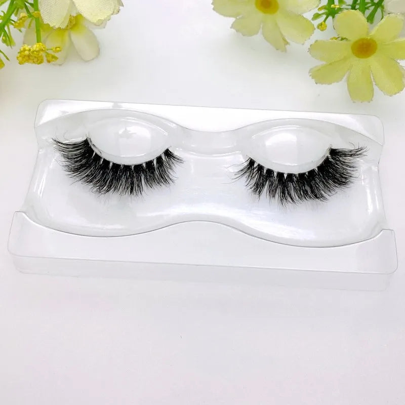 Mink 3D False Eyelashes Handmade Transparent Stem Natural Long Cross Eyelashes Winged Party Dating Makeup Thick Fake Eyelashes