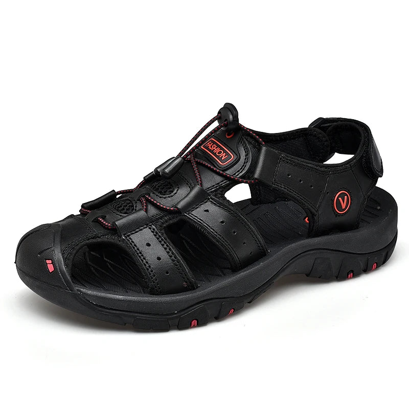 Men Sandals Genuine Leather 2021 Summer Outdoor Men Beach Sandals Big Sizes 38-48 Fashion Sandals Slippers Man Shoes