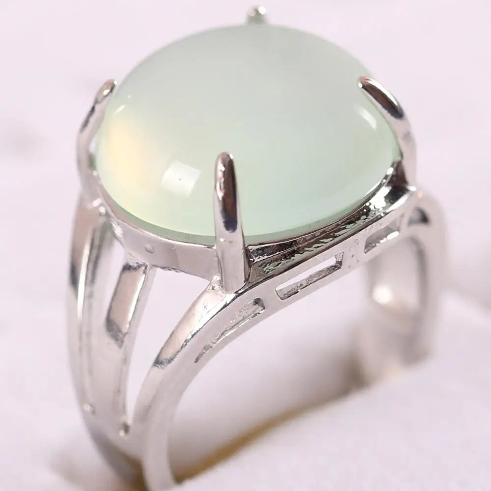 Natural Stone Black Onyx Round CAB Cabochon Bead Finger Rings Jewelry Gift