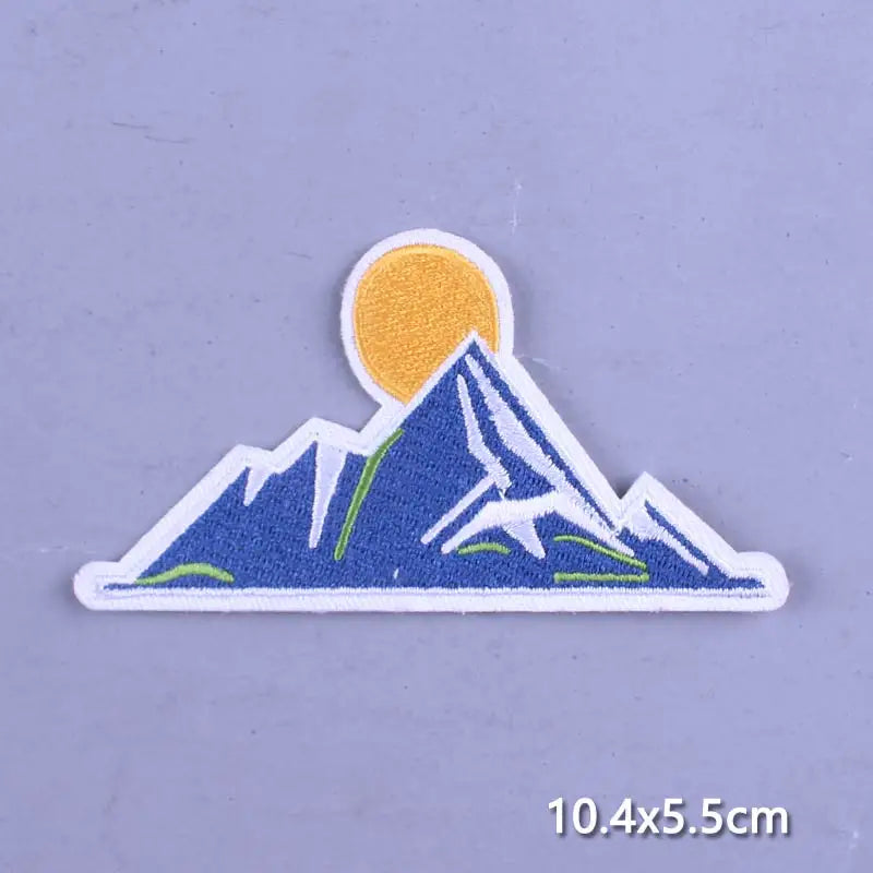 Space Adventure Patch On Clothes Embroidered Patches For Clothing Stickers Mountain Natural Appliques Waves Badge For Jacket DIY
