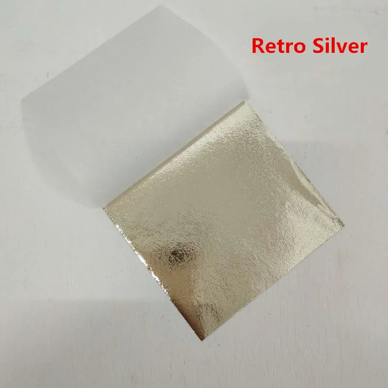 100pcs Color Imitation Gold Leaf Foil Sheets Copper Leaf for Gilding Art Work Nail Decoration 9X9cm Rose Gold Leaf Foil Paper