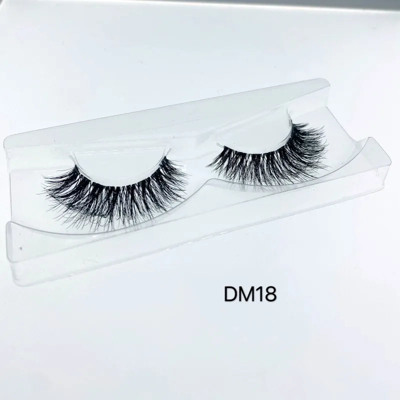 Mink 3D False Eyelashes Handmade Transparent Stem Natural Long Cross Eyelashes Winged Party Dating Makeup Thick Fake Eyelashes
