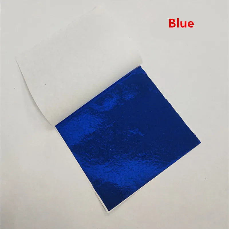 100pcs Color Imitation Gold Leaf Foil Sheets Copper Leaf for Gilding Art Work Nail Decoration 9X9cm Rose Gold Leaf Foil Paper
