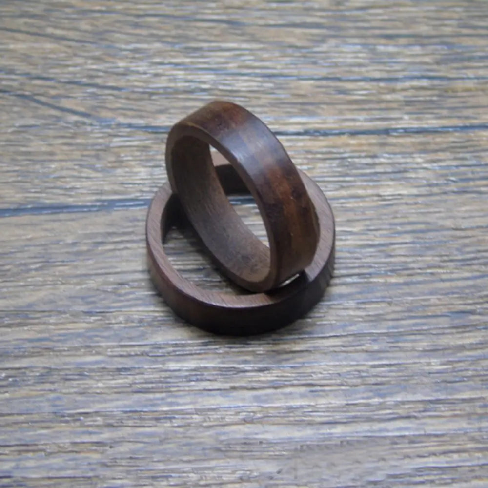 1PC 2021 Trend Sandalwood Ebony Natural Wood Rings For Women Pagan Retro Pull Finger Mens Ebony Finger Ring Party Jewelry Gift