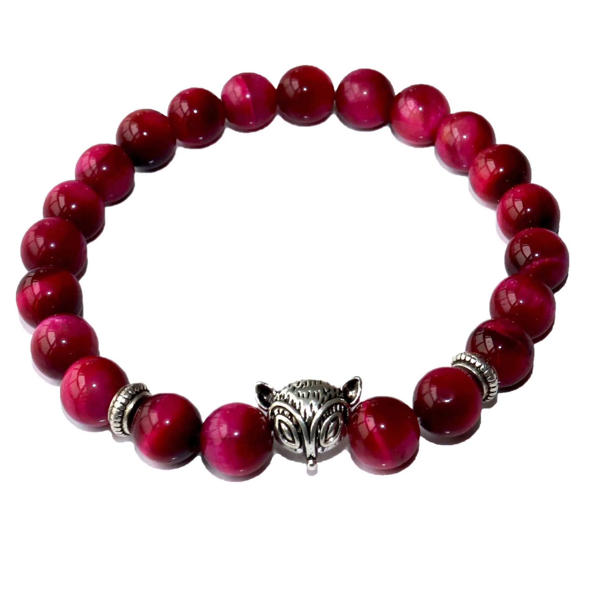 Natural Stone Men's Beaded Jewelry Crystal Agates Jades Tiger Eye Stone Beaded Fox Bracelets Party Gift Stretch Yoga Jewelry