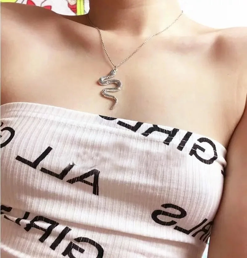 Snake Necklace New Animal Snake Dangle Women Pendant Necklace Minimalist Style Alloy Trendy Female Birthday Jewelry Bijoux Gift