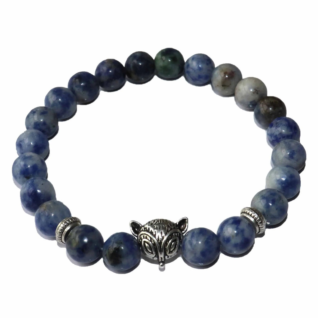 Natural Stone Men's Beaded Jewelry Crystal Agates Jades Tiger Eye Stone Beaded Fox Bracelets Party Gift Stretch Yoga Jewelry