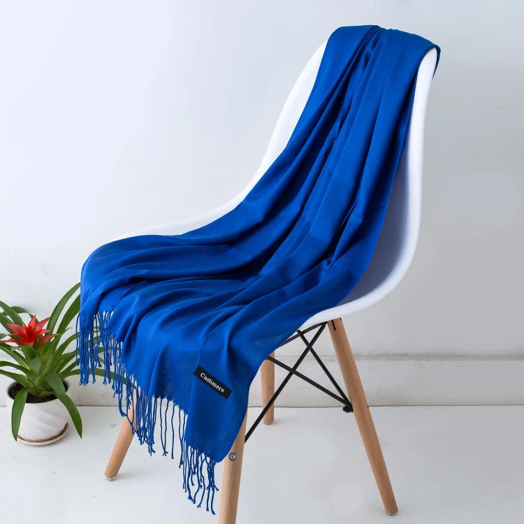 Fashion women scarf thin shawls Solid Color Women Scarf Winter Hijabs Tassels Long Cashmere Like Pashmina Hijabs Scarves Wraps