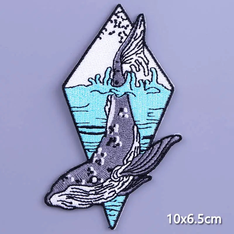 Space Adventure Patch On Clothes Embroidered Patches For Clothing Stickers Mountain Natural Appliques Waves Badge For Jacket DIY