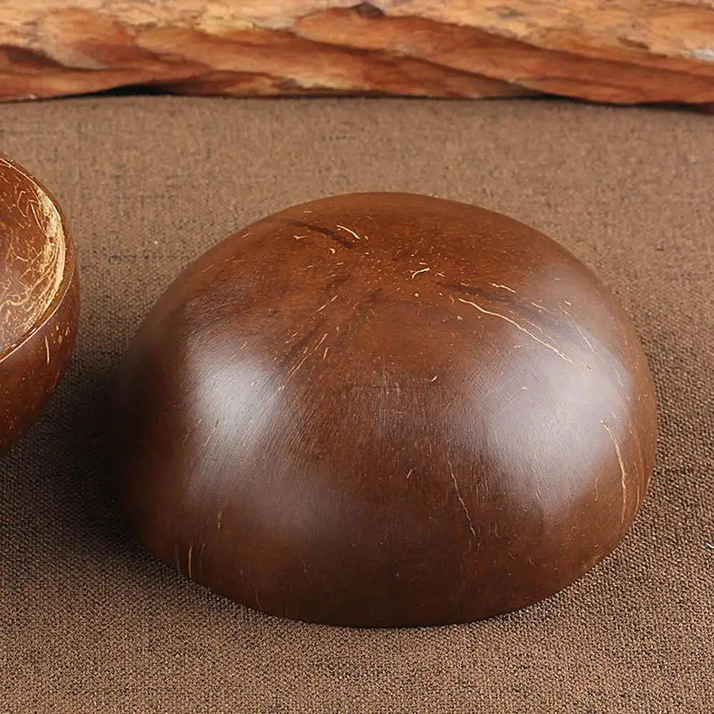 Creative Natural Coconut Wood Bowl Eco Friendly Coconut Shell Fruit Salad Noodles Rice Ice Cream Wood Bowl Art Crafts Decoration