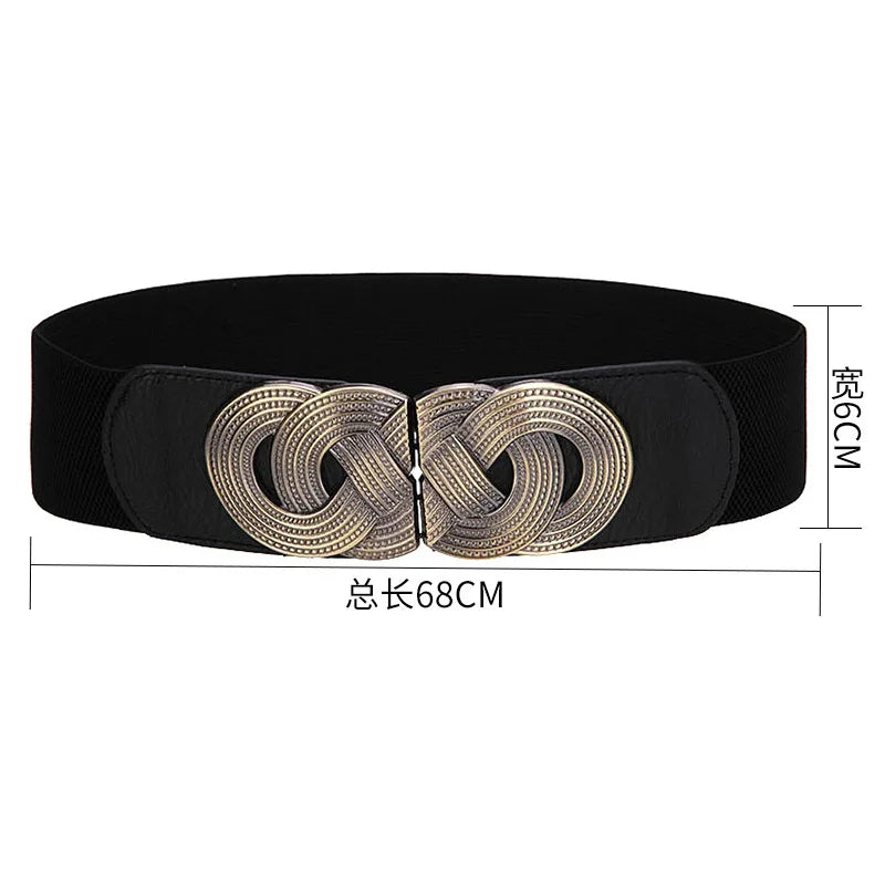 Big girdle, tight girdle, wide stretch girdle, black stretch girdle, plus size girdle, fashion ladies designer belts