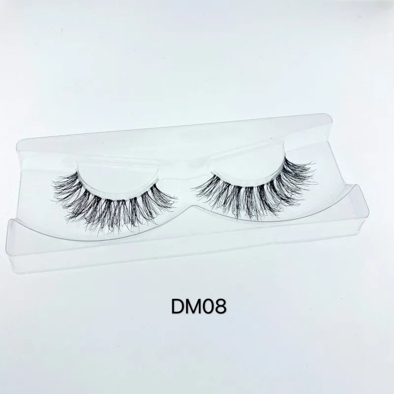 Mink 3D False Eyelashes Handmade Transparent Stem Natural Long Cross Eyelashes Winged Party Dating Makeup Thick Fake Eyelashes