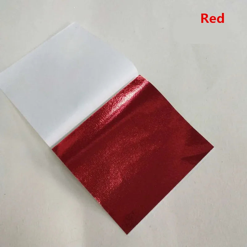 100pcs Color Imitation Gold Leaf Foil Sheets Copper Leaf for Gilding Art Work Nail Decoration 9X9cm Rose Gold Leaf Foil Paper