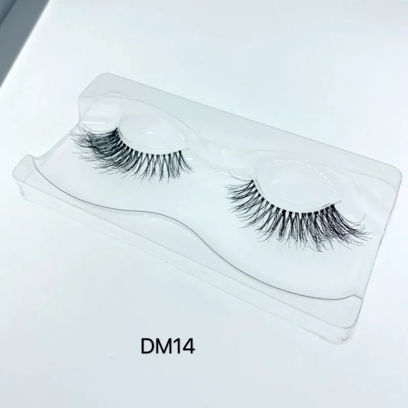 Mink 3D False Eyelashes Handmade Transparent Stem Natural Long Cross Eyelashes Winged Party Dating Makeup Thick Fake Eyelashes