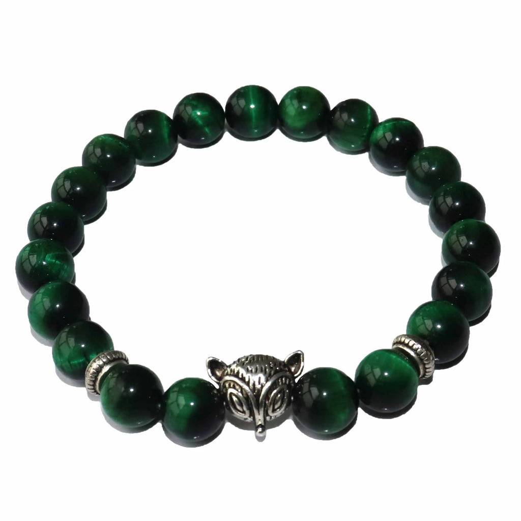 Natural Stone Men's Beaded Jewelry Crystal Agates Jades Tiger Eye Stone Beaded Fox Bracelets Party Gift Stretch Yoga Jewelry