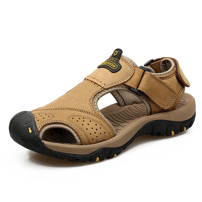 Men Sandals Genuine Leather 2021 Summer Outdoor Men Beach Sandals Big Sizes 38-48 Fashion Sandals Slippers Man Shoes