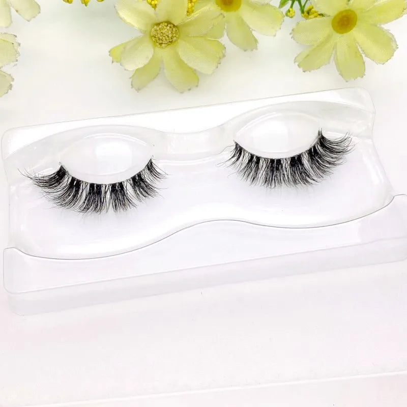 Mink 3D False Eyelashes Handmade Transparent Stem Natural Long Cross Eyelashes Winged Party Dating Makeup Thick Fake Eyelashes