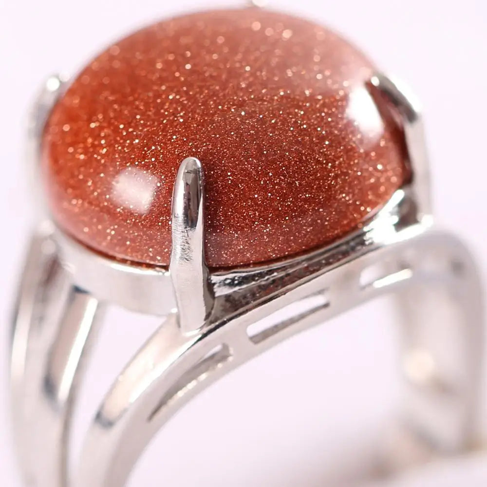 Natural Stone Black Onyx Round CAB Cabochon Bead Finger Rings Jewelry Gift