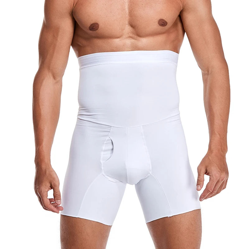 Men Body Shaper Compression Shorts Waist Trainer Tummy Control Boxer Shaping Underwear Flat Tummy Girdle Body Shaper Silicone US