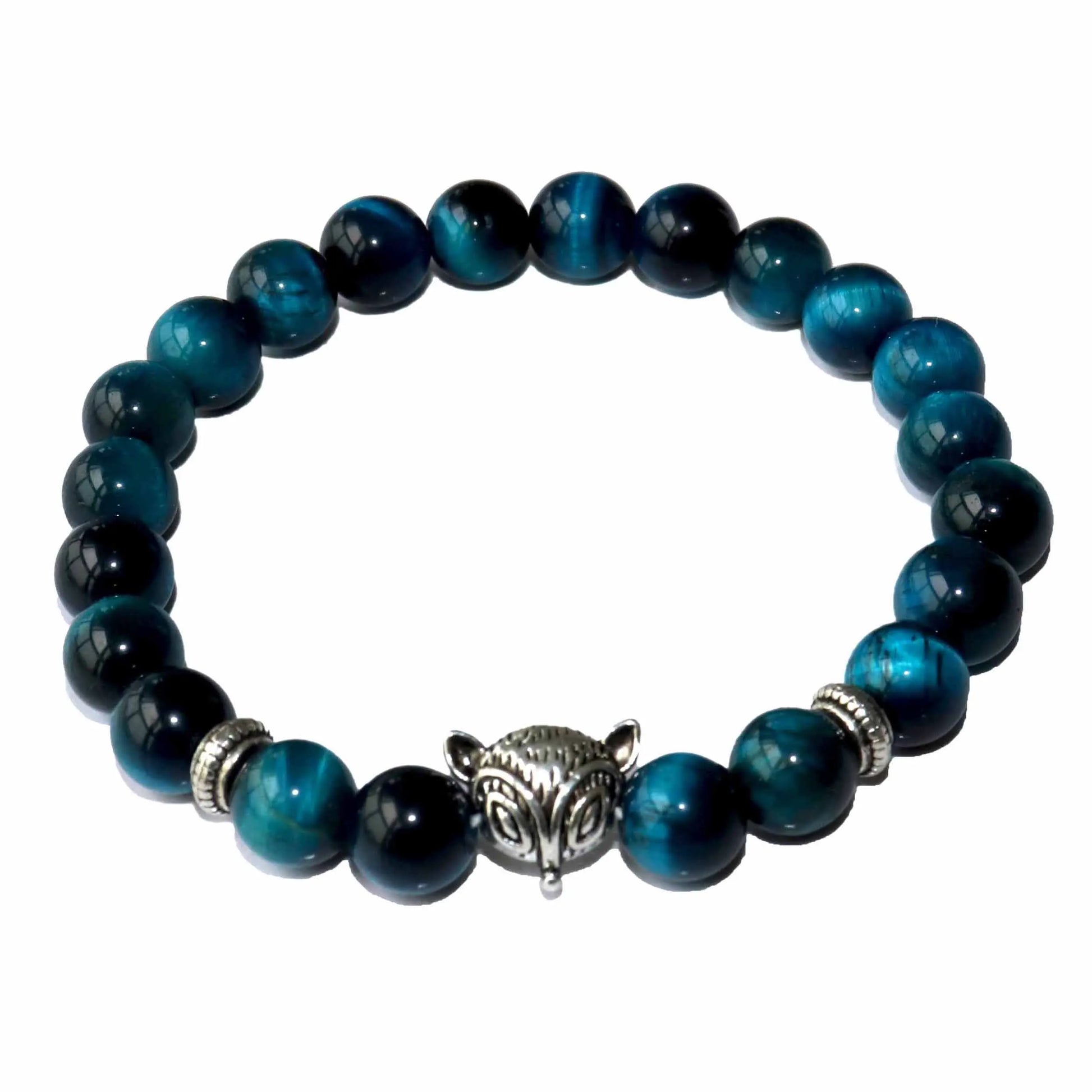 Natural Stone Men's Beaded Jewelry Crystal Agates Jades Tiger Eye Stone Beaded Fox Bracelets Party Gift Stretch Yoga Jewelry