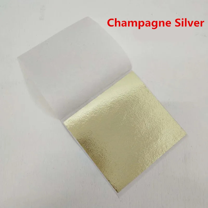 100pcs Color Imitation Gold Leaf Foil Sheets Copper Leaf for Gilding Art Work Nail Decoration 9X9cm Rose Gold Leaf Foil Paper