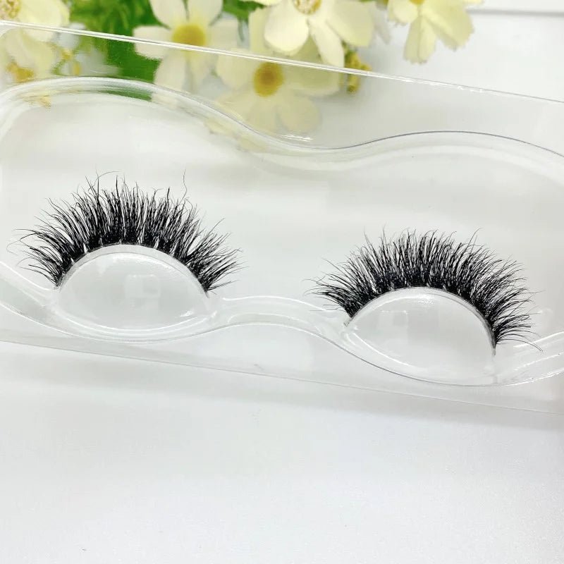 Mink 3D False Eyelashes Handmade Transparent Stem Natural Long Cross Eyelashes Winged Party Dating Makeup Thick Fake Eyelashes