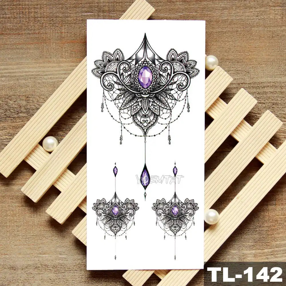 Lotus Peony Rose Flowers Waterproof Temporary Tattoo Sticker Minimalist Flash Tattoos Body Art Fake Arm tatoo Women