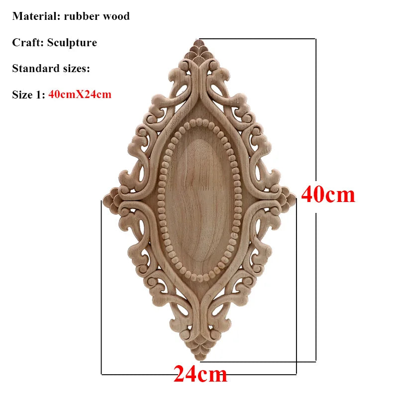 VZLX Unique Natural Floral Wood Carved Wooden Figurines Crafts Corner Appliques Frame Wall Door Furniture Woodcarving Decorative