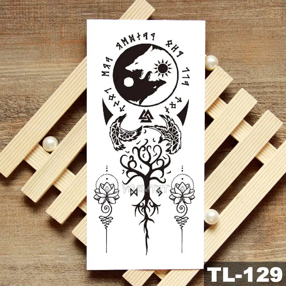 Lotus Peony Rose Flowers Waterproof Temporary Tattoo Sticker Minimalist Flash Tattoos Body Art Fake Arm tatoo Women