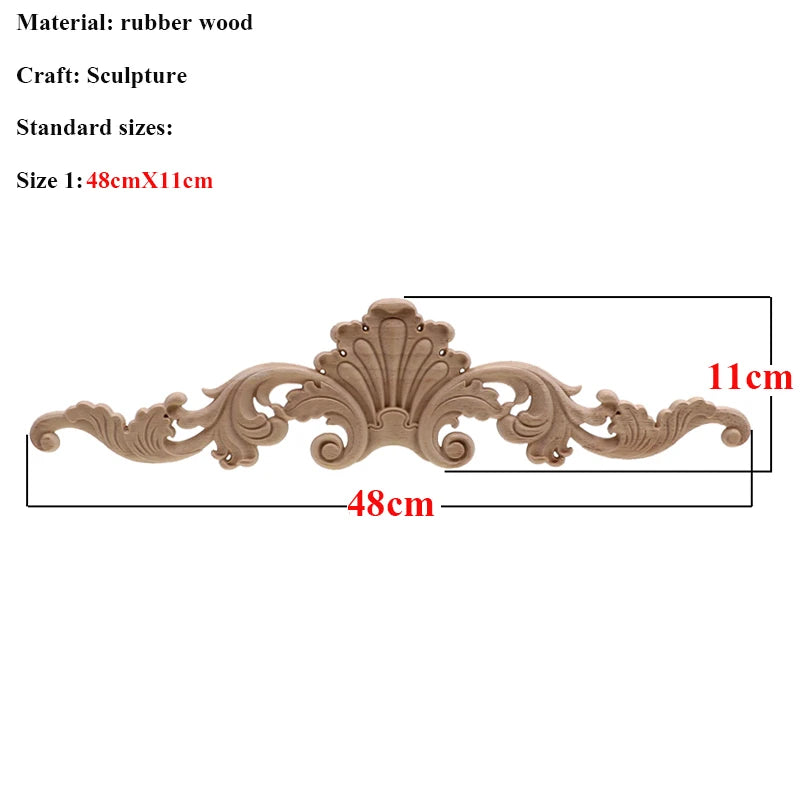 VZLX Unique Natural Floral Wood Carved Wooden Figurines Crafts Corner Appliques Frame Wall Door Furniture Woodcarving Decorative