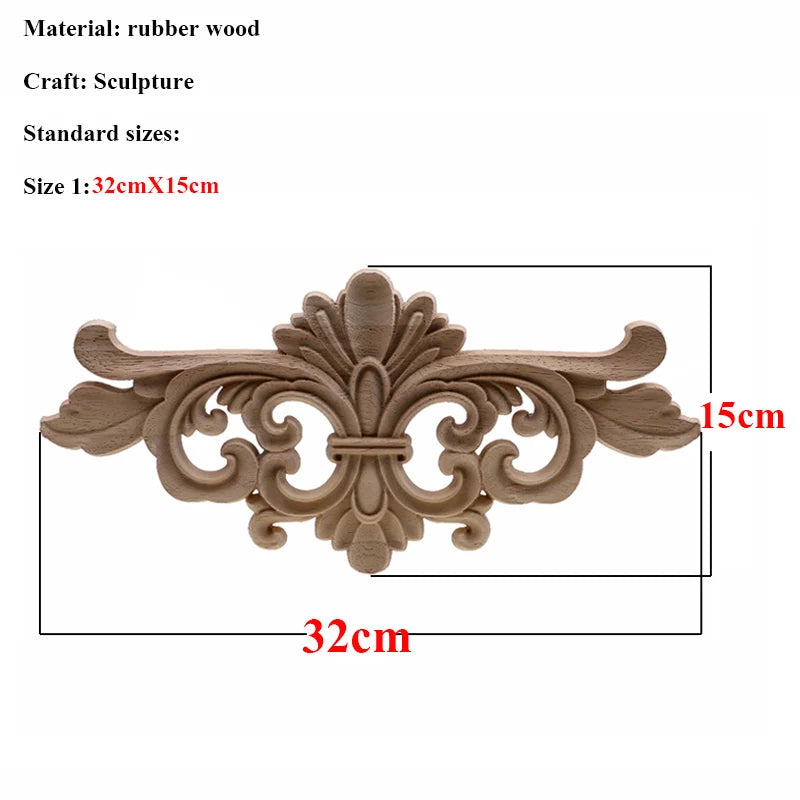 VZLX Unique Natural Floral Wood Carved Wooden Figurines Crafts Corner Appliques Frame Wall Door Furniture Woodcarving Decorative