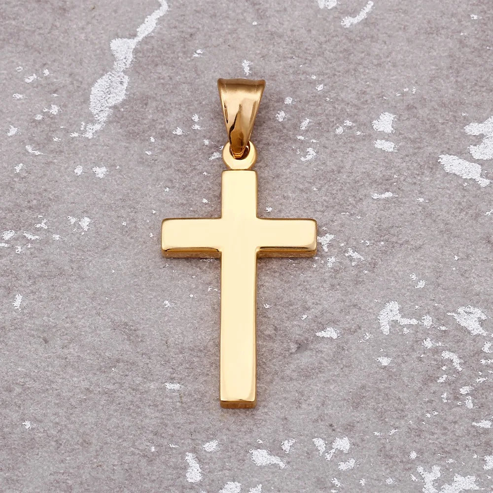 Cruz Pendant For Women Men Polished Stainless Steel Waterproof Simple Shiny Pendant Never Fade