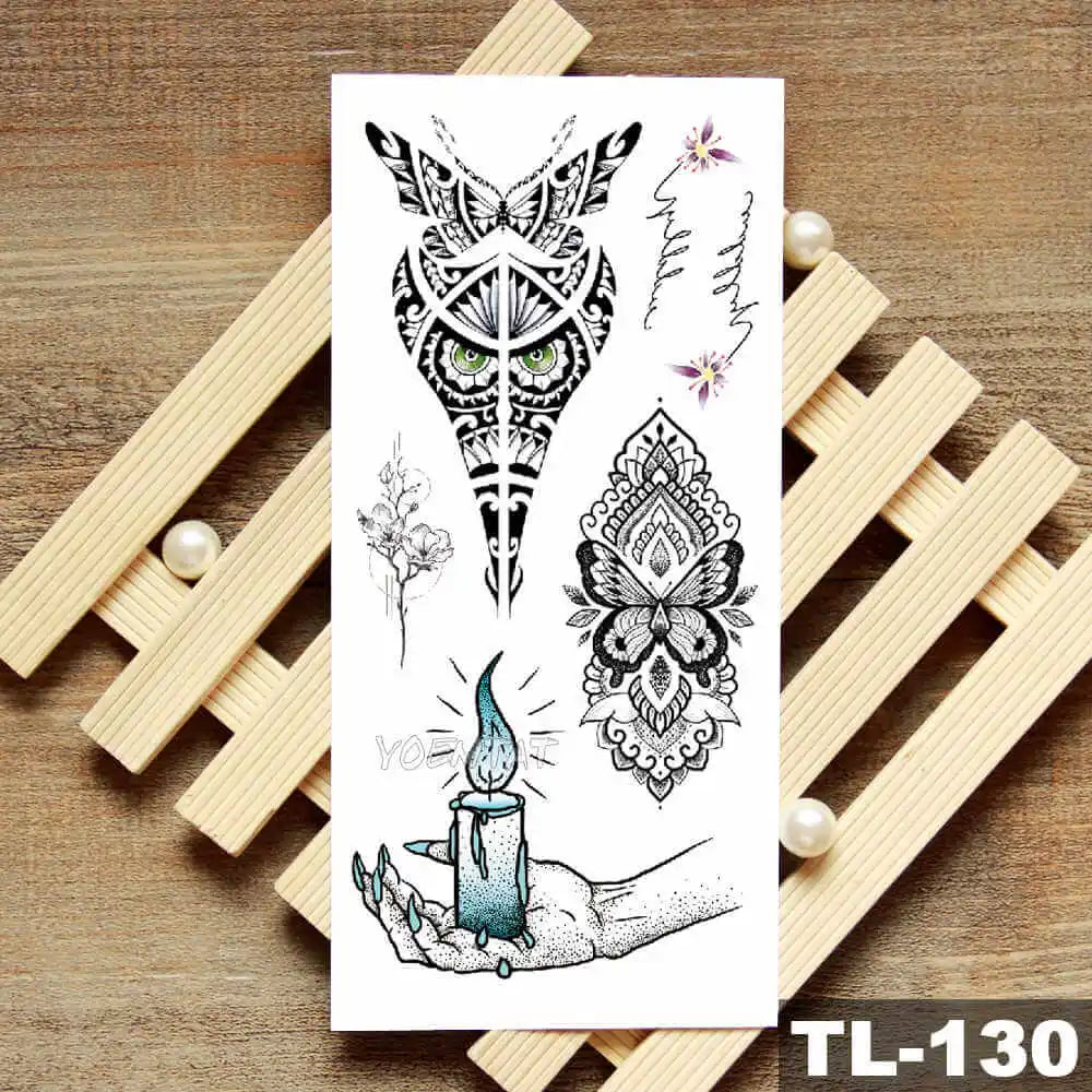 Lotus Peony Rose Flowers Waterproof Temporary Tattoo Sticker Minimalist Flash Tattoos Body Art Fake Arm tatoo Women