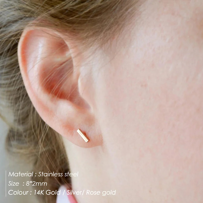 e-Manco Stainless Steel Stud Earrings for Women Korean Small Earings Fashion Jewelry Minimalist Women Earrings Stud Wholesale