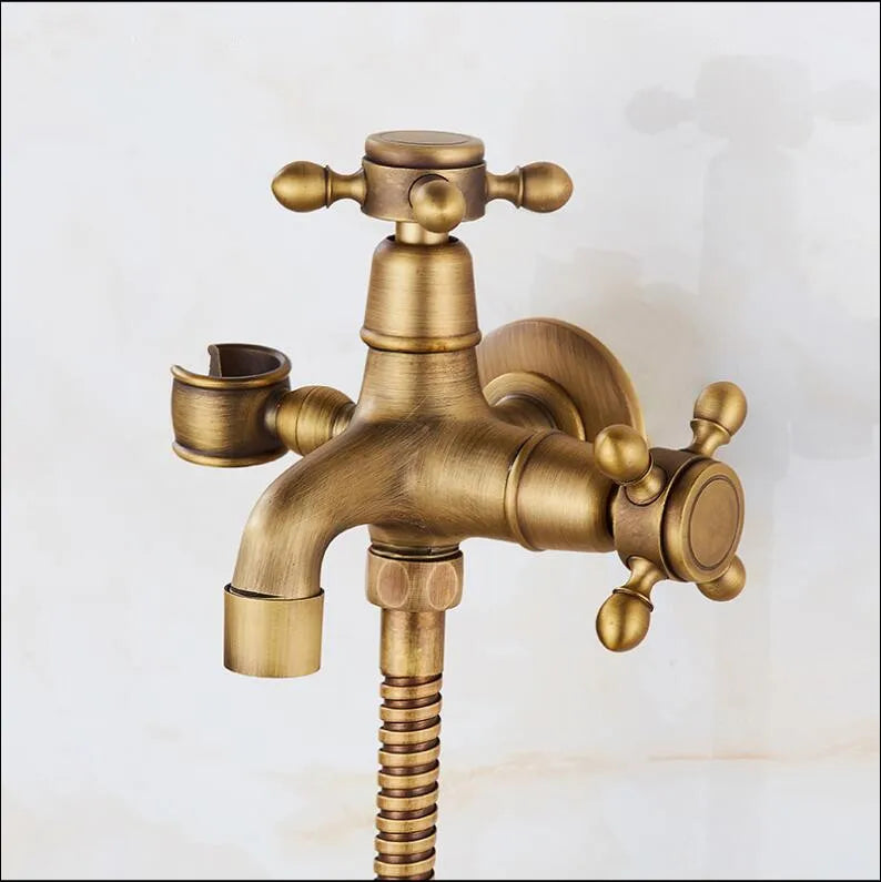 Antique Bronze Bidet toilet seat sprayer gun Hygienic Shower set Portable bidet faucet with brass shower holder 1.5m hose