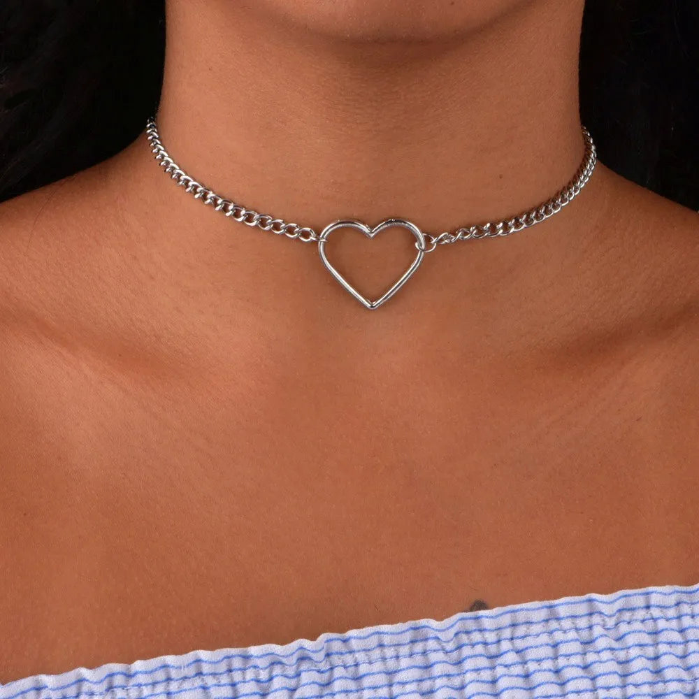 New Fashion Steampunk Dainty Circle Collier Round Minimalist Chain Pendant Necklace For Women Jewelry Gift Cheap Collar