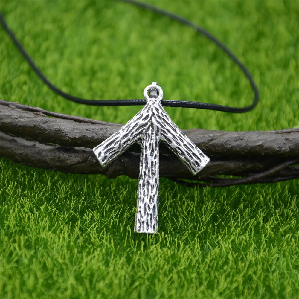 Runic Algiz Branches Divine Protection Sanctuary Viking Mens Jewellery Necklace Charms Pendants Amulet