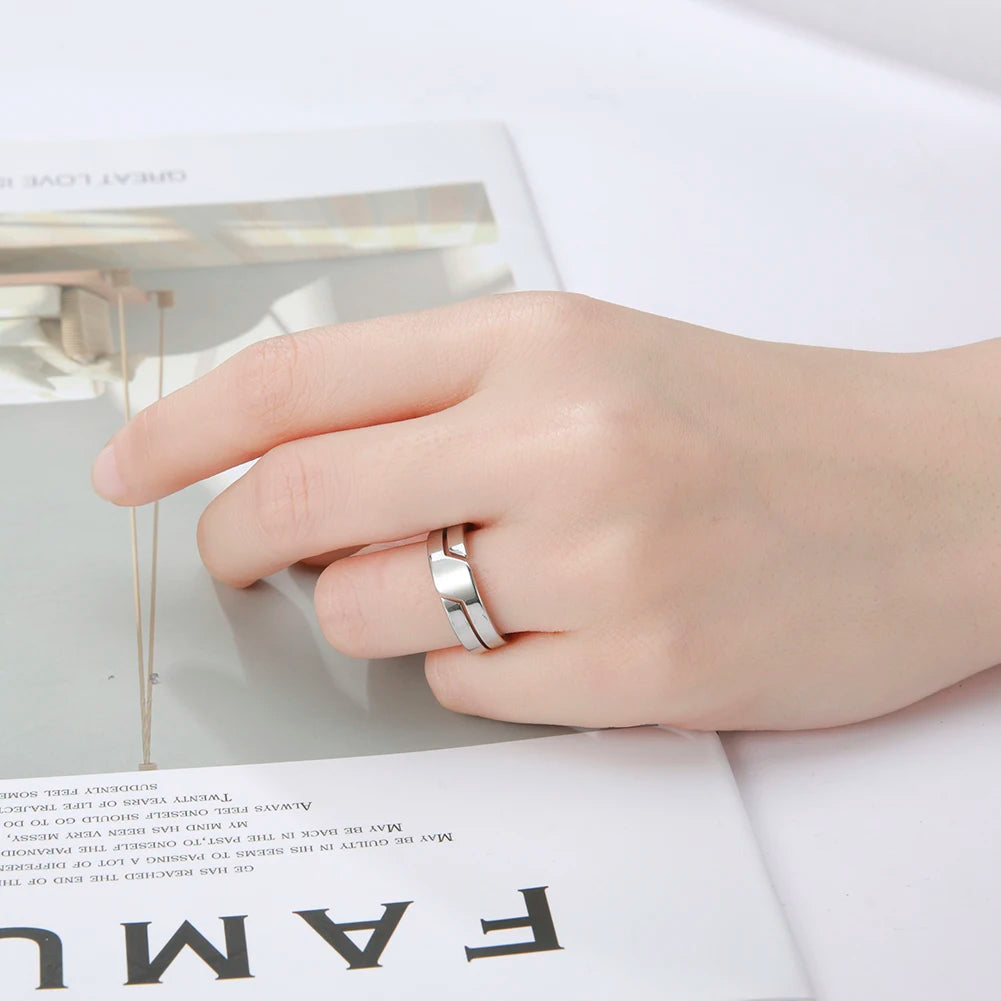 Skyrim Minimalist Ring for Men Women Stainless Steel Finger Rings Fashion Couple Jewelry Wedding Band Gift Wholesale