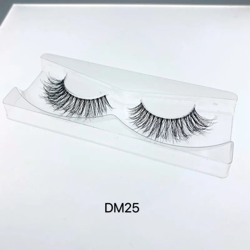 Mink 3D False Eyelashes Handmade Transparent Stem Natural Long Cross Eyelashes Winged Party Dating Makeup Thick Fake Eyelashes
