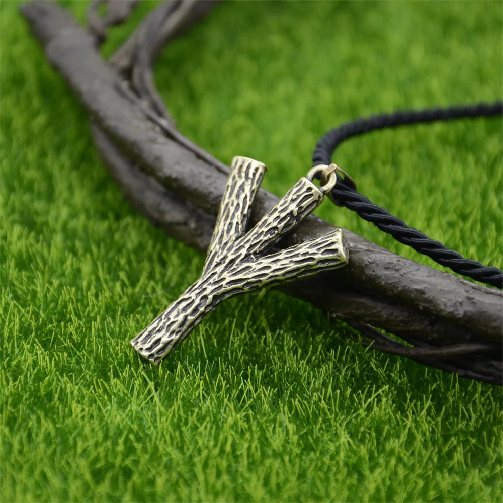 Runic Algiz Branches Divine Protection Sanctuary Viking Mens Jewellery Necklace Charms Pendants Amulet