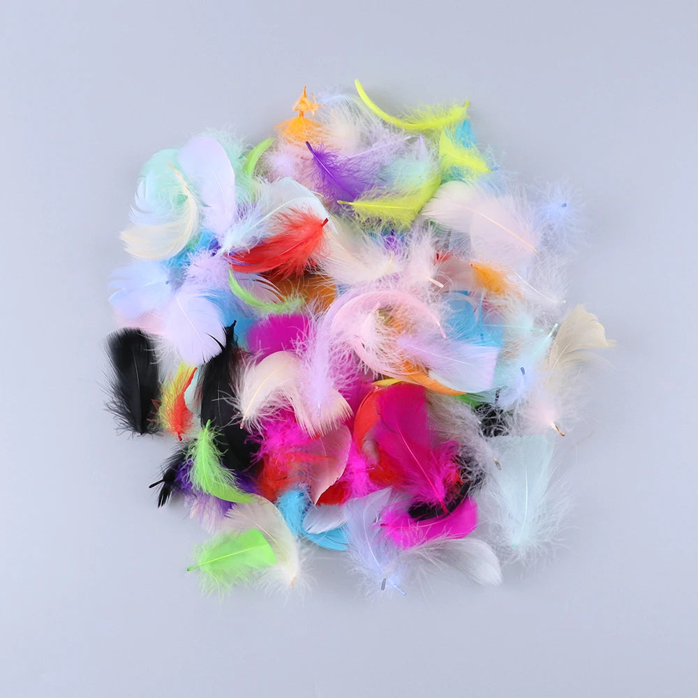 Natural White Goose Feather 5-8Cm Small Plume For Earrings Crafts Jewelry Making Wedding Decoration Fly Tying Feathers Wholesale