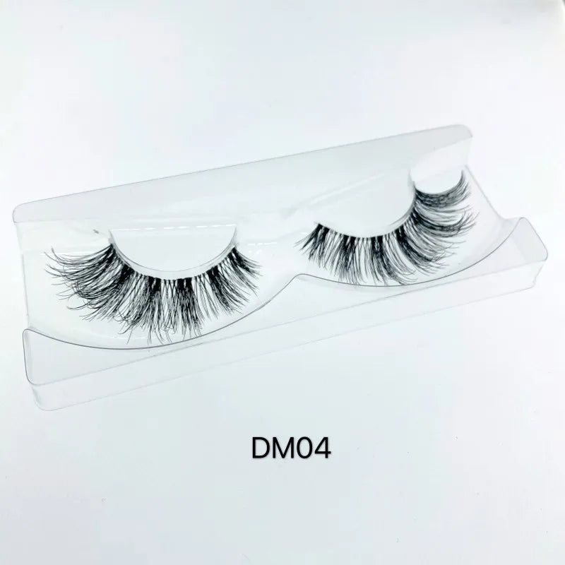 Mink 3D False Eyelashes Handmade Transparent Stem Natural Long Cross Eyelashes Winged Party Dating Makeup Thick Fake Eyelashes