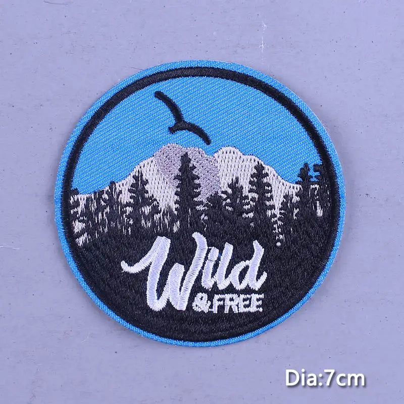Space Adventure Patch On Clothes Embroidered Patches For Clothing Stickers Mountain Natural Appliques Waves Badge For Jacket DIY