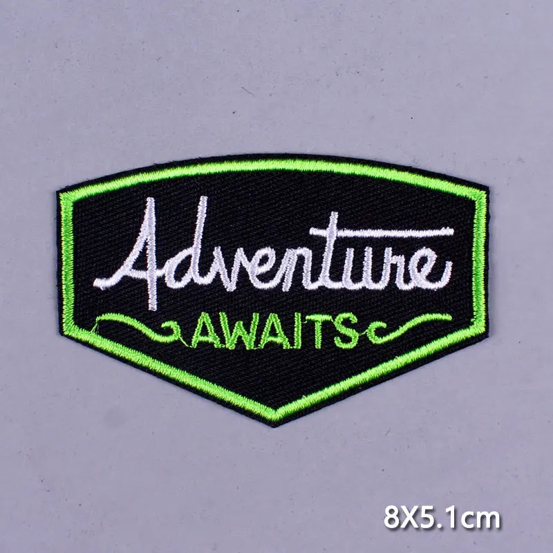 Space Adventure Patch On Clothes Embroidered Patches For Clothing Stickers Mountain Natural Appliques Waves Badge For Jacket DIY