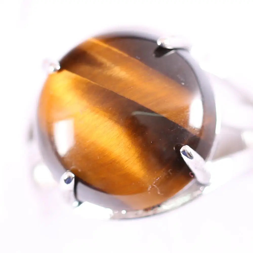Natural Stone Black Onyx Round CAB Cabochon Bead Finger Rings Jewelry Gift
