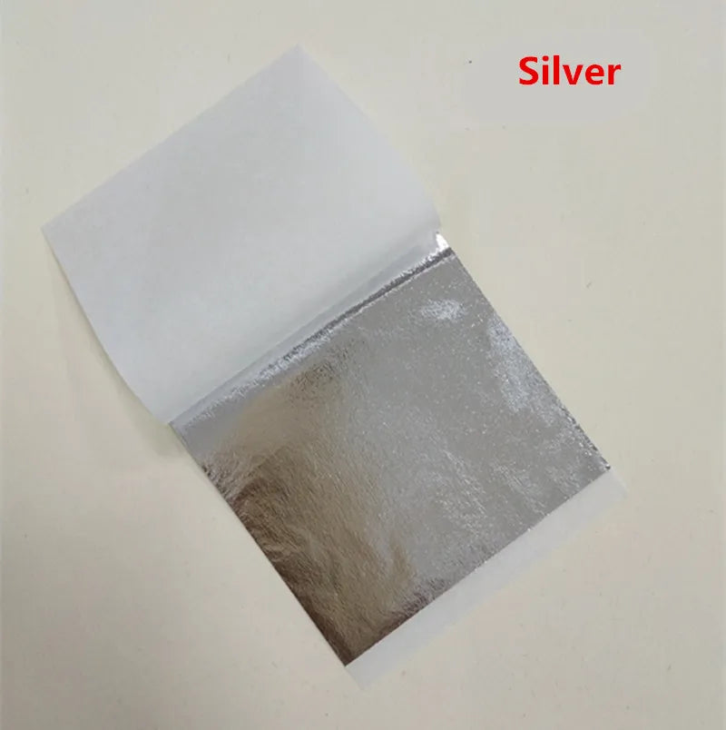 100pcs Color Imitation Gold Leaf Foil Sheets Copper Leaf for Gilding Art Work Nail Decoration 9X9cm Rose Gold Leaf Foil Paper