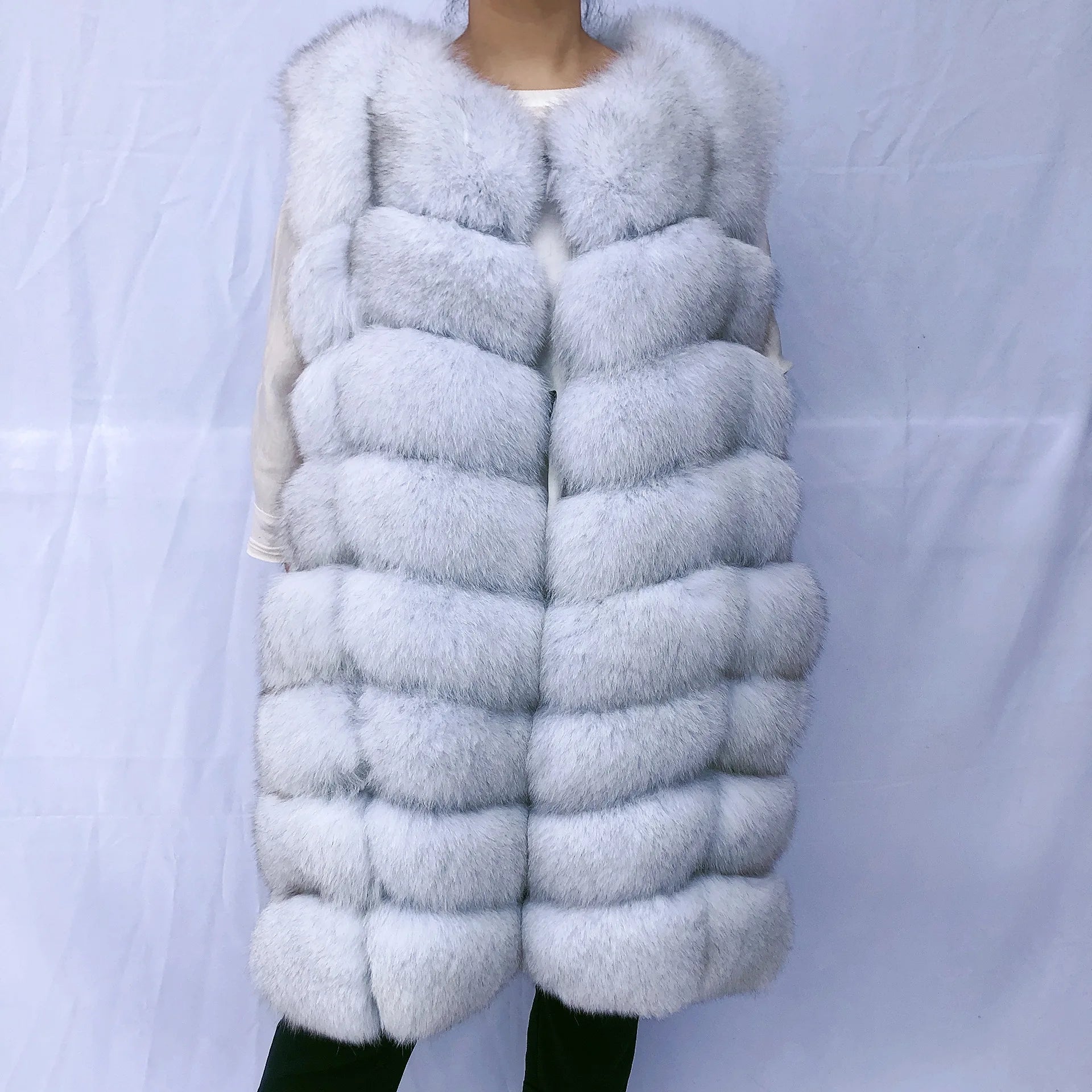Natural Fox Fur Vest Lady Warm Vest Multicolor 100% Natural Fur Coat fox fur vest real fur vests sleeveless real fox fur coats
